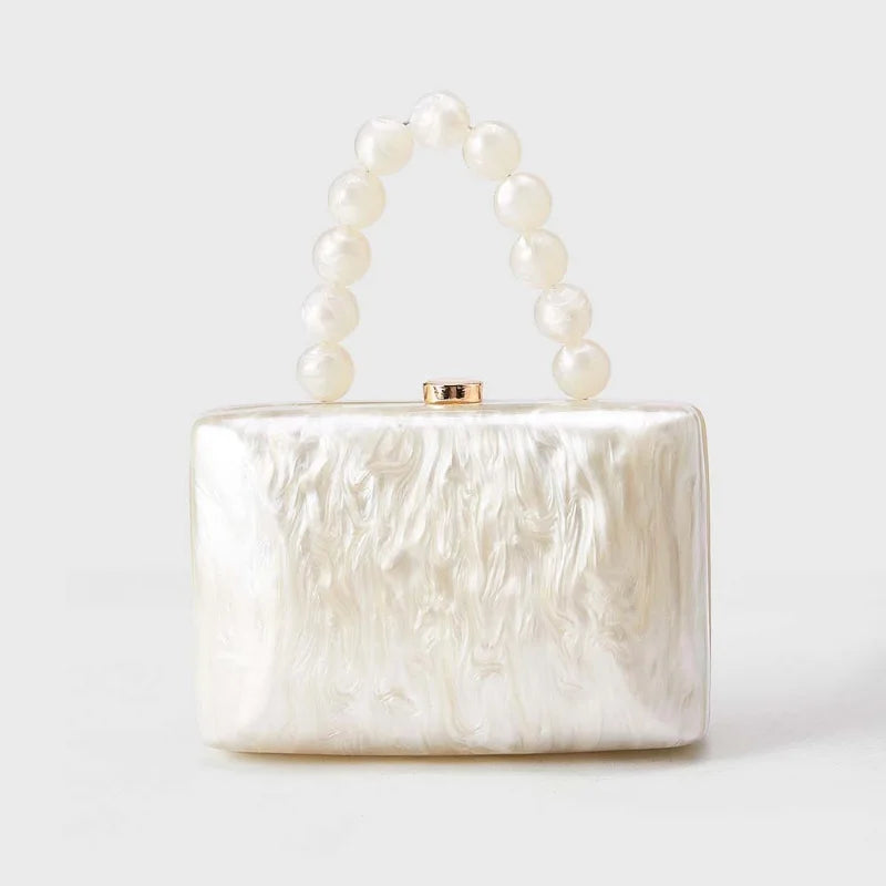 Ladies Acrylic Handbag Fashionable Personality Evening Bag Celebrity Socialite Clutch Bag Urban Minimalist Hard Shell Square Bag