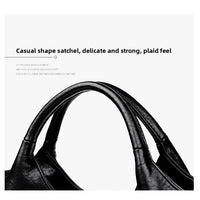 Fashionable Pure Color Basket Handbag Women's Commuter Bag Soft PU Leather Vintage Style Single Shoulder Bag with Internal Zipper