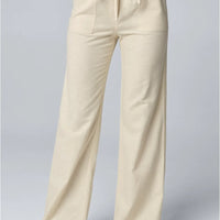 Women Cotton Linen Pants Solid Color Elastic Loose Drawstring Wide-Leg High Waist Trousers Female Stretch Straight Casual Pants
