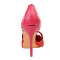 Women 9.5cm High Heels Sandals Nightclub Stripper Heels Sexy Patchwork Party Ankle Strap 2 tone Shoes