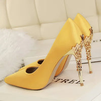Women Shoes Spring Women Pumps Sequin Wedding Shoes Stilettos Metal Decoration  Heels Natalia Home Fashion   Yellow-39 Natalia Home Fashion