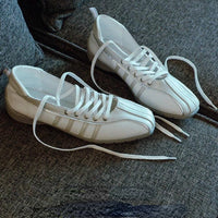 Women's ballet flats Fashion Korean ballet style lace-up retro casual shoes Comfortable lightweight ballet sneakers