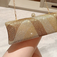 Women Clutch Glitter Sequins Evening Party Handbags Portable Gold Color Diamond Wedding Clutches Purse New Chain Shoulder Bags