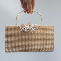 Diamond Encrusted Dinner Bag And Clutch, Square Hard Box Fully Lined With Diamonds.