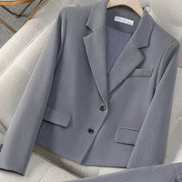 Fashion Office Half Skirt Set for Women Slim Fit Long Sleeved Single Row Two Button Half Skirt Two Piece Set