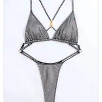 Women One Piece Swimsuit Bling Swimwear Backless Mono Bikini Feminine Bodysuit Female Bikini