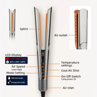 2-in-1 High Speed Ceramic Hot Airflow Hair Straightener Blow Dryer LED Display Electric Wet-to-Dry Natalia Home Fashion    Natalia Home Fashion