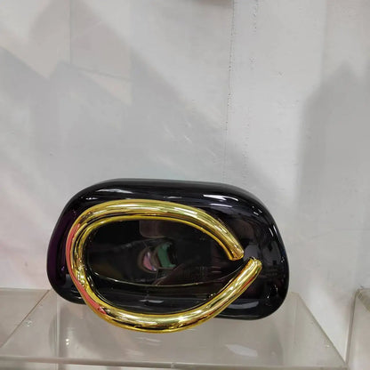 Elegant Metallic Stylish Women Box Purse Clutch Bag Evening Purse