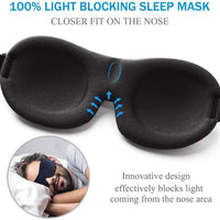 Sleep Mask 3D Contoured Blackout Eye Mask for Sleeping with Adjustable Strap Soft Night Blindfold Eye Shades for Naps