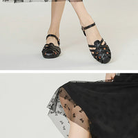 Luxury designer sandals Hollow Low-heeled Closed-toe Sandals for Women for Summer Outdoor Wear Roman Shoes