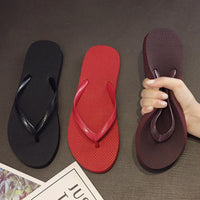 Solid Color Non-slip Leisure Couple Slippers Women Summer Beach Slippers Outdoor Women Flip Flops Breathable Beach Sandals Women