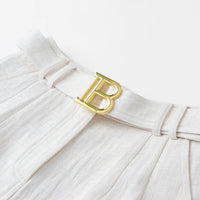 Texture Washed Denim Shorts for Women with Belt Casual Style Quality Jeans Trousers shorts