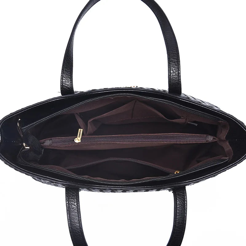 Women's Bag Woven Mother And Child Bag Three Piece Set Women's Bag Large Capacity One Shoulder Handheld Crossbody Bag