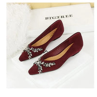 New Spring Crystal Women Mary Jane Shoes Fashion Shallow Slip on Elegant Party Dress Low Heel Shoes