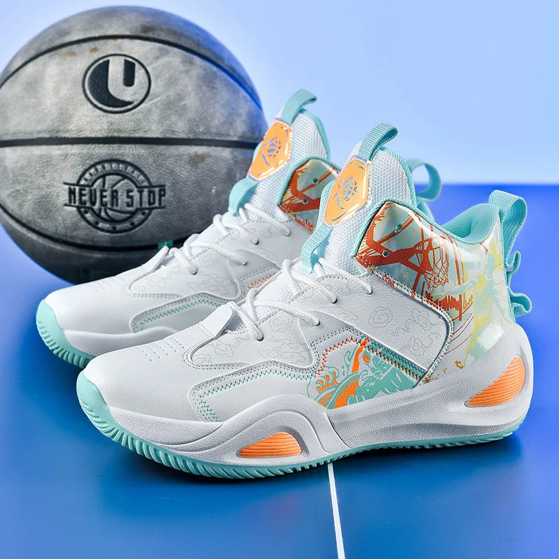 Professional Basketball Shoes Women Anti Slip Cushioning Wear Resistant Breathable Sneakers Outdoor Training Teen Athletic Shoes