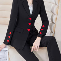 Fashion Blazer Jacket And Pant Suit Women Female Office Ladies Business Work Wear Formal 2 Piece Set