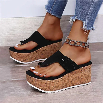 Women's Wedge Platform Sandals Women Summer Shoes Flip Flops Ladies 7.5cm Thick Bottom Casual Slippers Shoe - Natalia Home Fashion