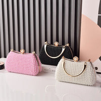 Elegant Pearl Evening Bags For Women Luxury Vintage Dinner Bags Party Wedding Clutch Chain Pearl Purse Handbags