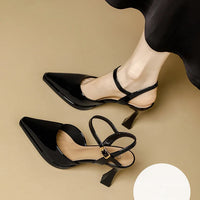 High Heels Sandals Women Fashion Solid Color Heels Sandals Pointed Toe Stiletto Ladies Commuting Single Shoes
