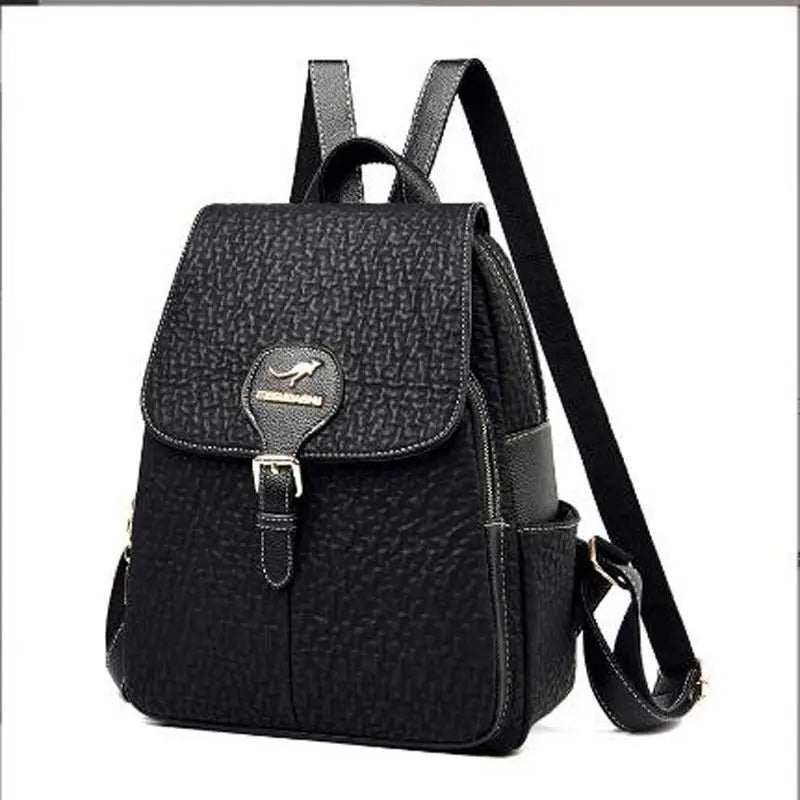 Women's Fashion Luxury Designer Leather Backpacks Large Capacity Zipper Shoulder Bags Female School Bag Travel Bag pack