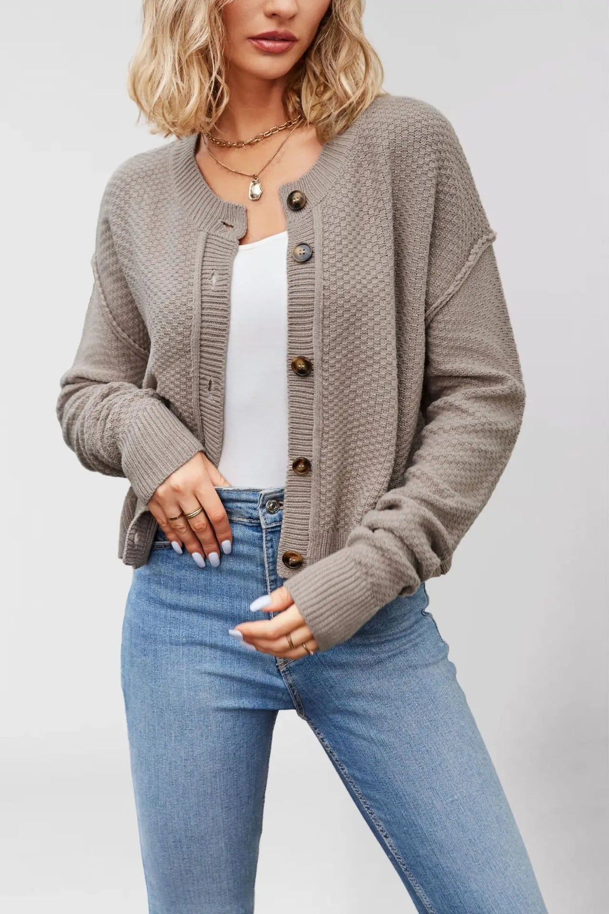 Women's Autumn New Solid Knitted Cardigan Fashion Long Sleeve Single-breasted Female Coats Y2K High Street Office Sweater Jacket Natalia Home Fashion    Natalia Home Fashion