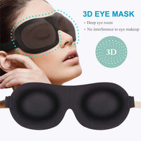 Sleep Mask 3D Contoured Blackout Eye Mask for Sleeping with Adjustable Strap Soft Night Blindfold Eye Shades for Naps