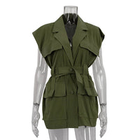 Fashion Loose Cotton Women's Shirt Elegant Lapel Sleeveless Shirts Casual Classic Solid Clothing Shirts for Women Tops