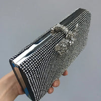 Diamond Encrusted Dinner Bag And Clutch, Square Hard Box Fully Lined With Diamonds.