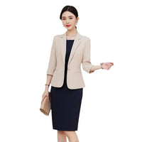 High Quality Women's Two Piece Set Office Work Dress Sleeveless Jacket Short Outerwear Fashionable And Comfortable for Office