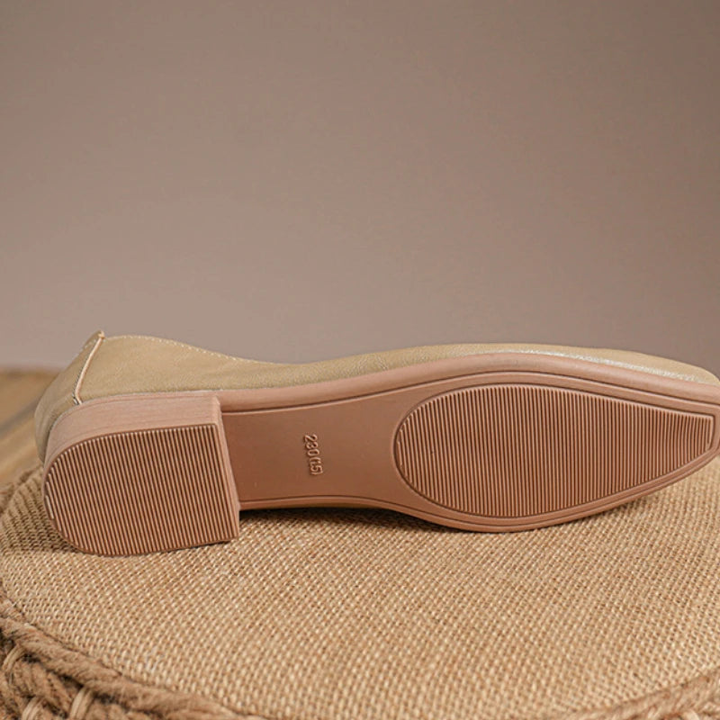 Shoes for Women Retro Ladies Flats Slip on Shoes Loafers Square Toe Shallow Mouth Women Casual Footwear Lightweight