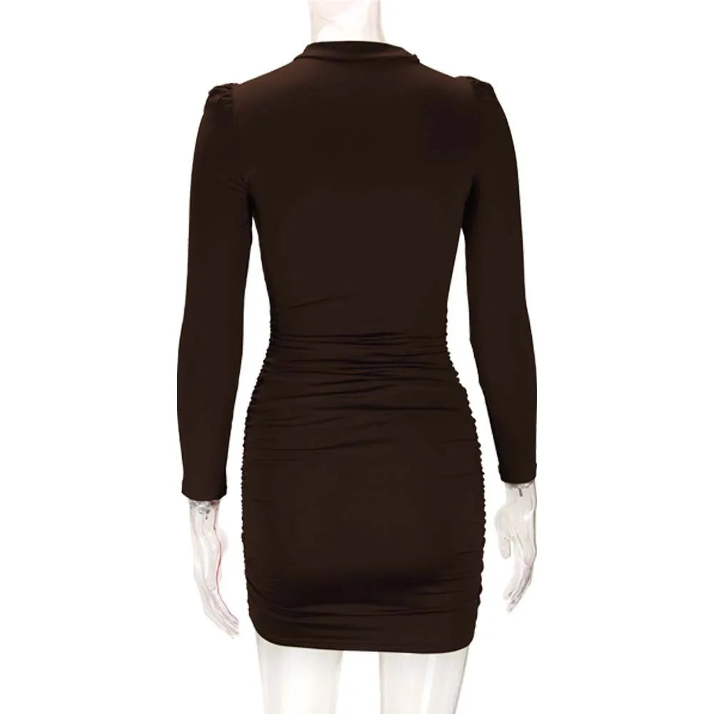 Sexy Slim-fitting Long-sleeved Dress, Bubble-sleeved Medium and Long Women's Bodycon Dresses Plus Size 9XL 8XL 7XL 6XL XXXXXL