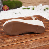 Bohemian Style Fashionable Casual Women's Sandals Platform Thick Heel round Toe Synthetic Leather