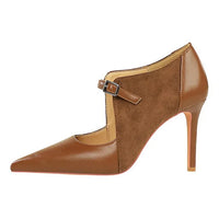 Women Pumps Suede and PU Leather Design Retro High Heels Ladies Shoes Stilettos Women Heels