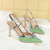 Bow Slim Heels High-End Women's Without Being Tired From Behind The Feet And Tripping Women's Singles Shoes