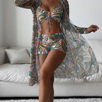 Sexy Print Bikini Women High Waist Swimsuit Cover Up Swimwear Female Lady Bathing Suit Swimming Summer Beachwear
