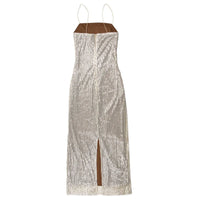Strap Bead Glitter Dress for Women Hot Girl Sexy Long Dress Kaftan Style Summer Long Dress