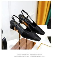 Design Shallow Women Pumps Pointed Toe Sling backs Sandals Elegant Office Work Thin High Heels Shoe Retro Shoes Women