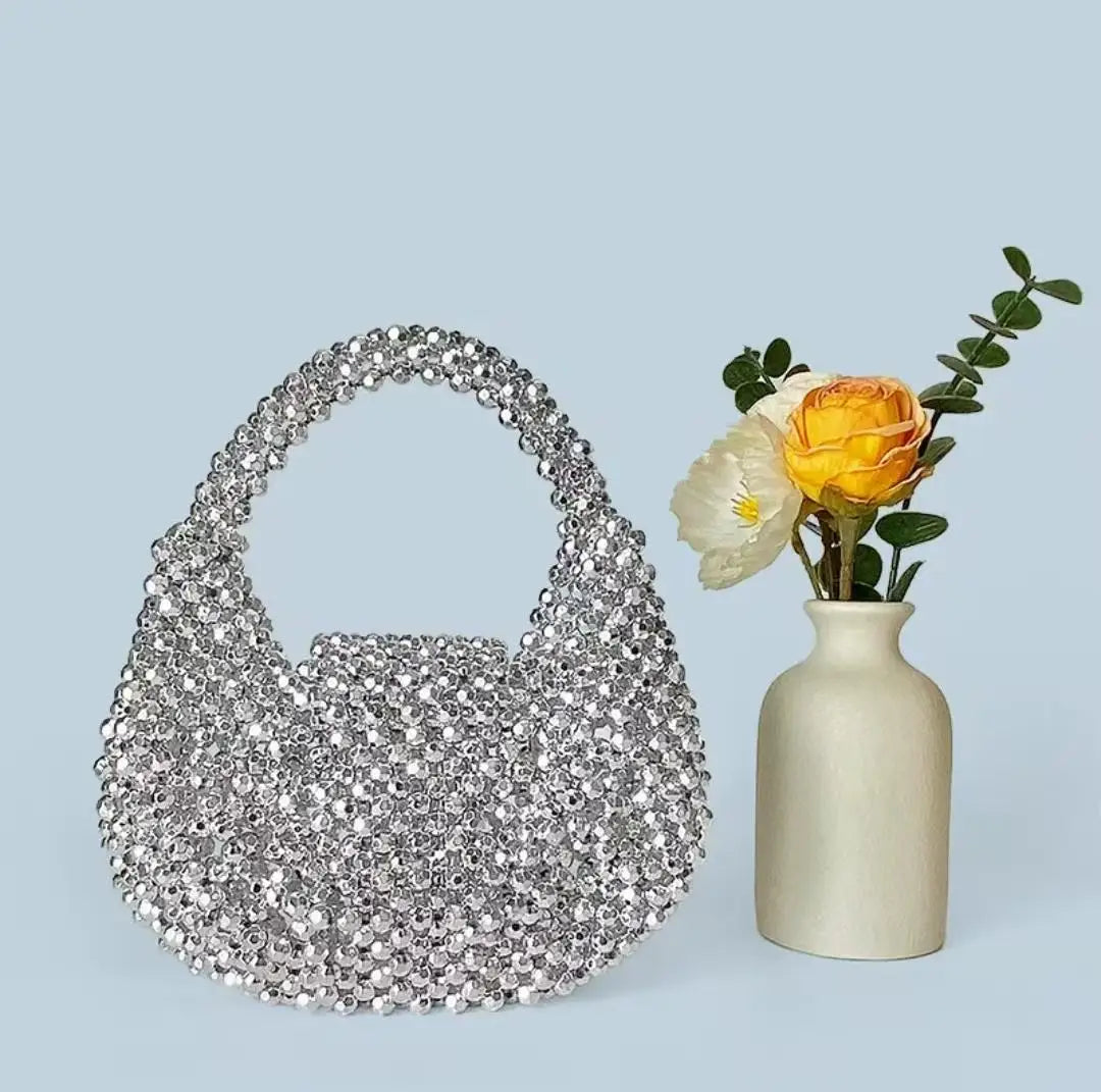 New Light Luxury and High-End Hand-Beaded Mini Bead Bag Shiny Portable Banquet Bag - Natalia Home Fashion