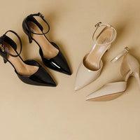 Pointy Toe Elegant Women Shoes Stilettos Office Sandals For Ladies Cover Heel Ankle Strap Sandals