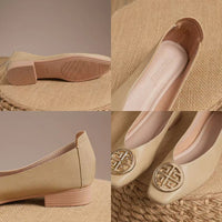 Shoes for Women Retro Ladies Flats Slip on Shoes Loafers Square Toe Shallow Mouth Women Casual Footwear Lightweight