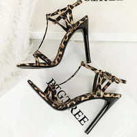 Sandals Women's T-strap Super High-heeled Open-toed Shoes, Sexy Thin-heeled Banquet Fashion Women's Shoes