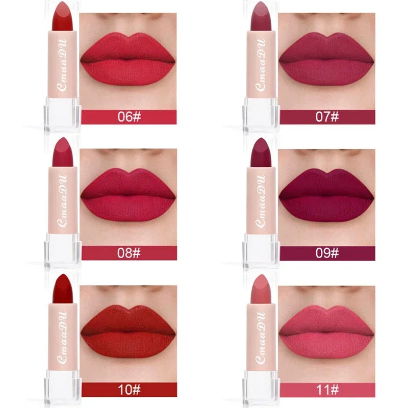Woman Sexy 15Colors Velvet Matte Lipstick Lip gloss Tint for Lips Long Lasting Waterproof Non-stick Cup Lip Cosmetics Lip Make Up