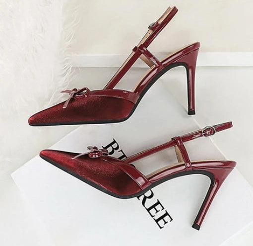 Bow Slim Heels High-End Women's Without Being Tired From Behind The Feet And Tripping Women's Singles Shoes