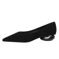 Retro Pointed Toe Suede Low Heel Shoes Shallow Mouth Hollow Heel Pedicure Shoe Daily Versatile Temperament Women's Shoes