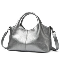 Fashionable Pure Color Basket Handbag Women's Commuter Bag Soft PU Leather Vintage Style Single Shoulder Bag with Internal Zipper
