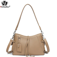Soft Genuine Leather Crossbody Bag Women Fashion Shoulder Bag Large Capacity Handbag and Purse Ladies Cow hide Messenger Bag