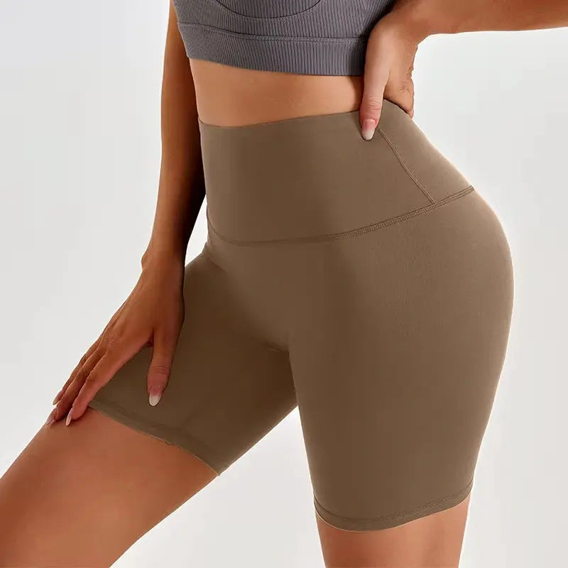 Seamless Biker Yoga Shorts Solid Color Running Women Yoga Gym Shorts Tummy Control Women Yoga Shorts My Store
