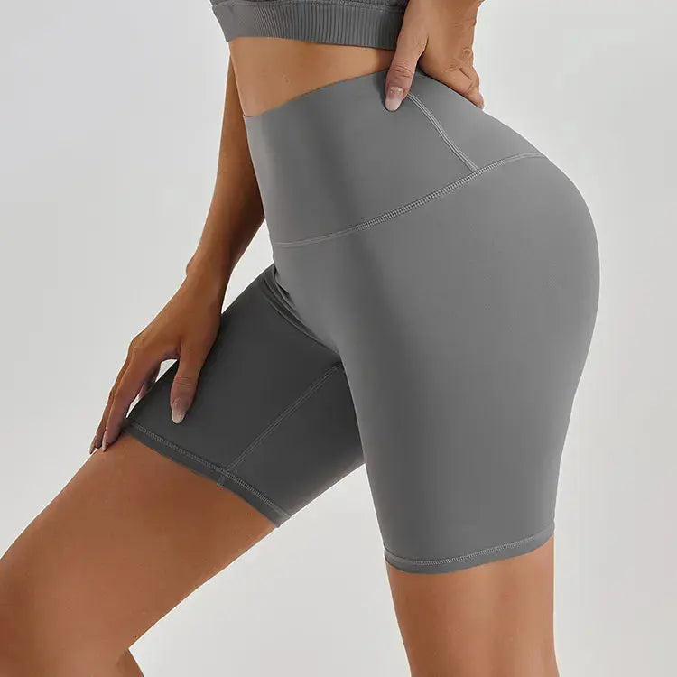 Seamless Biker Yoga Shorts Solid Color Running Women Yoga Gym Shorts Tummy Control Women Yoga Shorts My Store