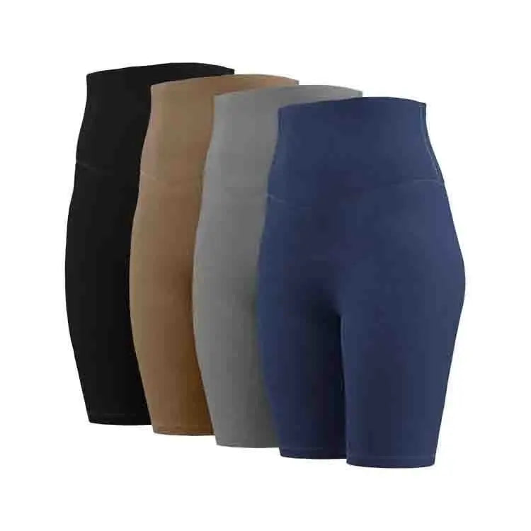 Seamless Biker Yoga Shorts Solid Color Running Women Yoga Gym Shorts Tummy Control Women Yoga Shorts My Store