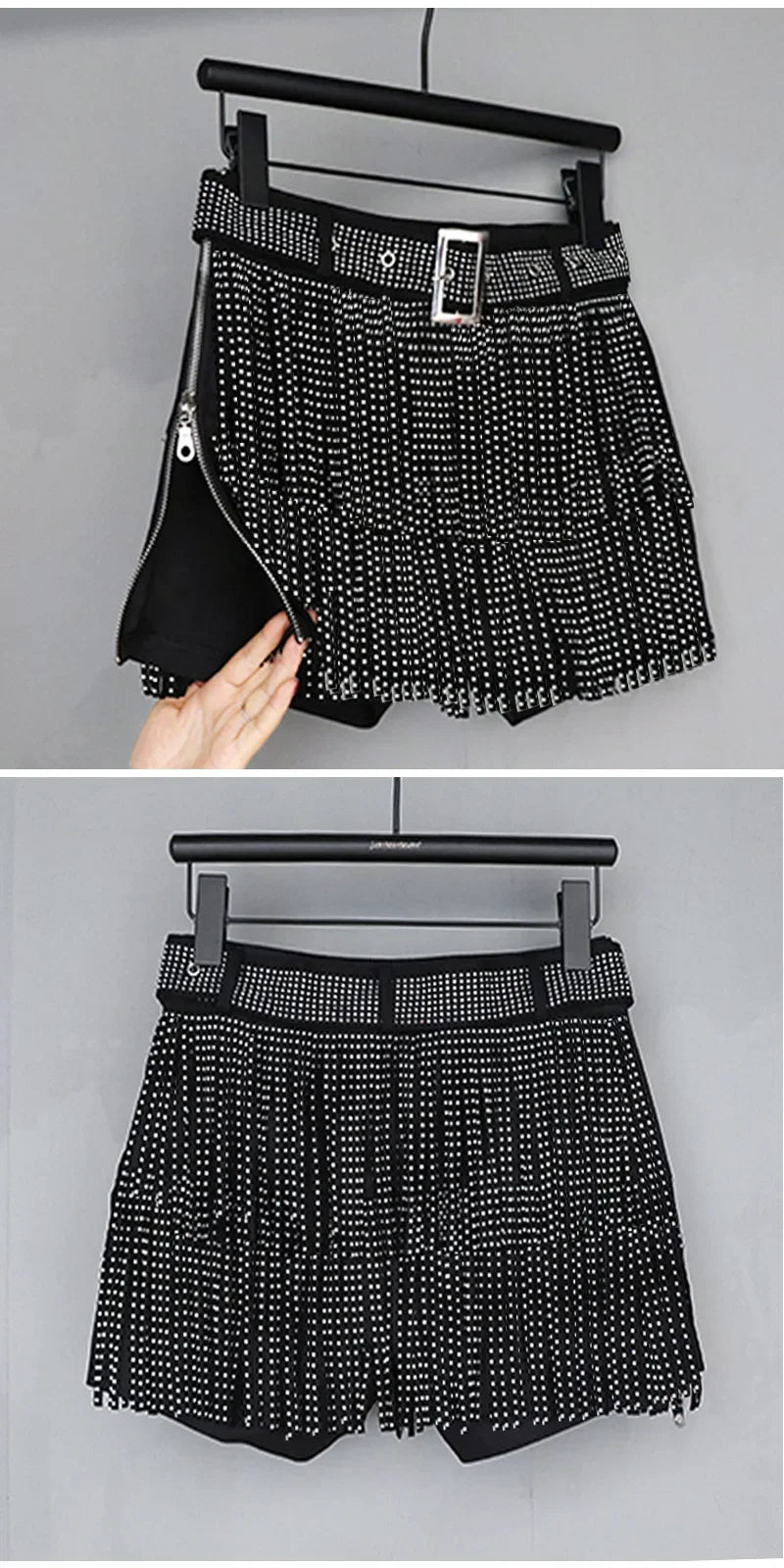 Tassel Short Shorts Women's Diamond Embellished Mid-Waist Dance Denim Hot Pants Outerwear Fashionable Korean Style Sexy